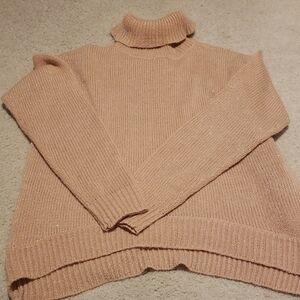 Pink Gold Speckled Turtleneck Sweater